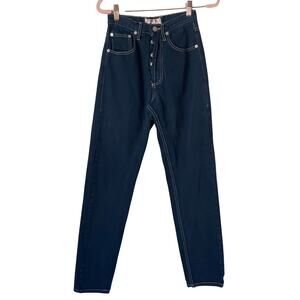 Vintage Guess Jeans Womens Size 26 Blue Denim Button Fly High Rise 90s Y2K Retro